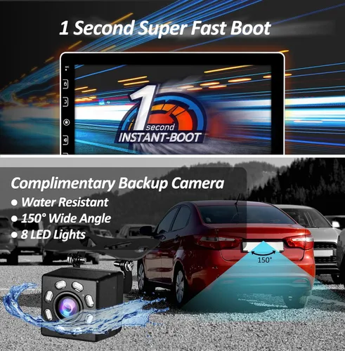 Miniatura 4 de COREHAN Estéreo de auto doble DIN – Estéreo de coche con pantalla táctil de 10 pulgadas con Bluetooth, cámara de respaldo, audio para automóvil