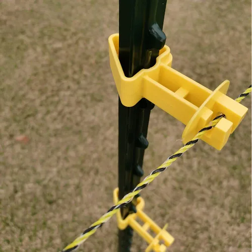 Miniatura 2 de 25 aisladores eléctricos de valla para poste en T, aisladores extendidos a presión, amarillo