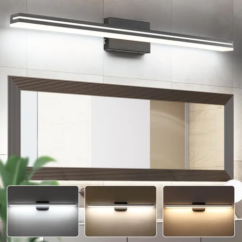 Miniatura 42 de SineRise Barra de Luz LED Moderna para Tocador de Baño de 16 Pulgadas, Accesorios de Iluminación de Pared de Baño Modernos de Acrílico Cromado Sobre