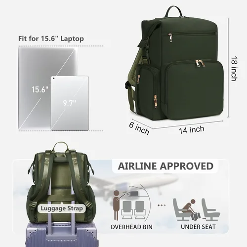 Miniatura 5 de CEI-CEI Mochila de neopreno para pañales con bolsillos aislados, bolsas grandes de maternidad para bebés recién nacidos, bolsa de viaje con Verde