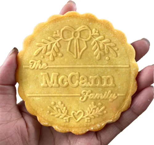Cortadores de galletas de Navidad personalizados 2023 con sello de galletas de Feliz Navidad para hornear, cortadores de galletas de azúcar,