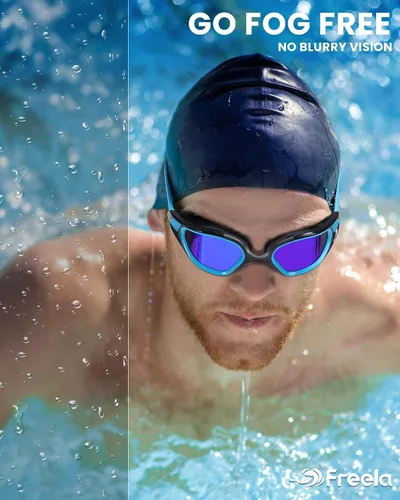 Miniatura 4 de Freela Gafas de natación polarizadas unisex para adultos, protección UV400, antivaho de 180° de ancho, visión clara para hombres, mujeres y jóvenes