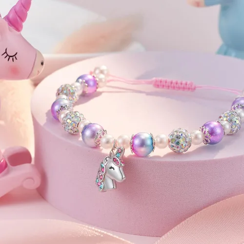 Miniatura 3 de HGDEER Pulsera de unicornio para hija, nieta, sobrina, adecuada para regalos de Navidad y cumpleaños