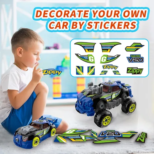 Miniatura 8 de Pup Go 3 en 1 Coche de Construcción para Niños de 3 años en adelante, Coche para Desmontar con Taladro Eléctrico, Camión de Juguete de Construcción