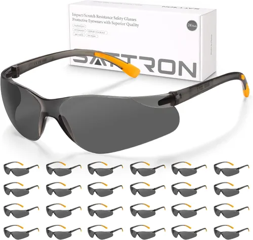 Gafas de seguridad tintadas a granel, paquete de 24 unidades, lentes de sol de seguridad con protección UV para hombres y mujeres, ANSI Z87.1, Lente