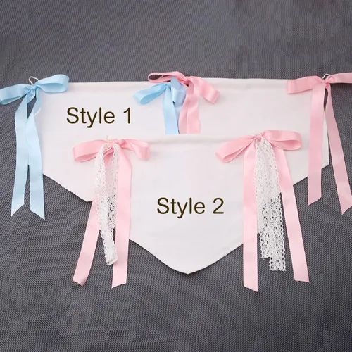 Miniatura 7 de Letrero personalizado de bienvenida para bebé, bandera bordada con nombre, letrero para puerta de hospital de bebé, con lazos, decoración de baby