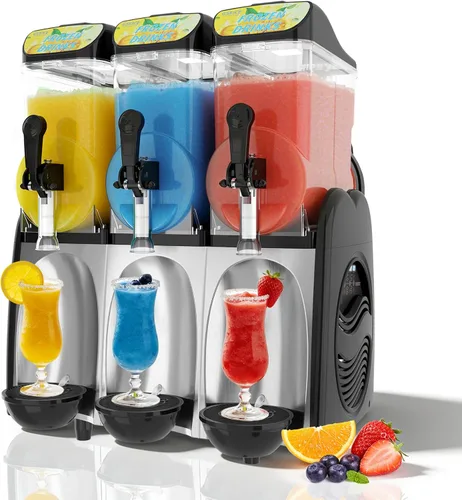 Máquina comercial de granizado de 12 galones, máquina de margarita congelada para mockaritas congeladas, máquina de granizado de 110 V/60 Hz con 3