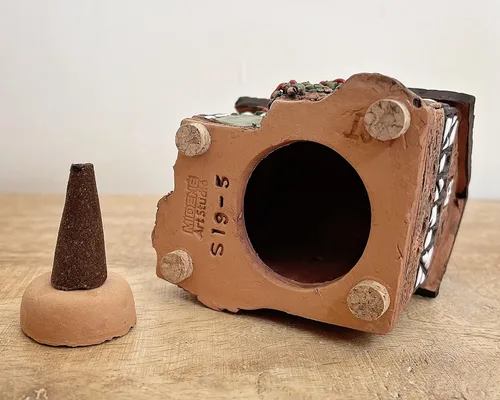 Miniatura 7 de Portavelas de cerámica Art Tealight Decoración de habitación Hecho a mano Coleccionable Casa de luz en miniatura Casa antigua en Lauterbach, Hessen