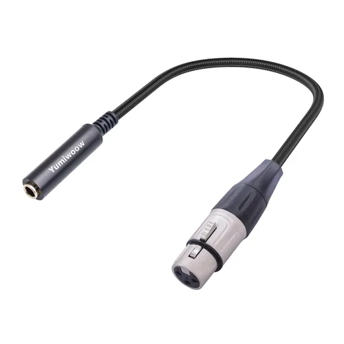 Cable XLR hembra a hembra de 1/4 de pulgada, cable de audio hembra de 3 pines a enchufe de 0.250 in, conector XLR Jack a TS/TRS adaptador de cuarto