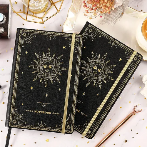 Miniatura 9 de Artfan Cuaderno/diario rayado – Cuaderno clásico de escritura de piel sintética con papel grueso de alta calidad con bolsillo + separadores