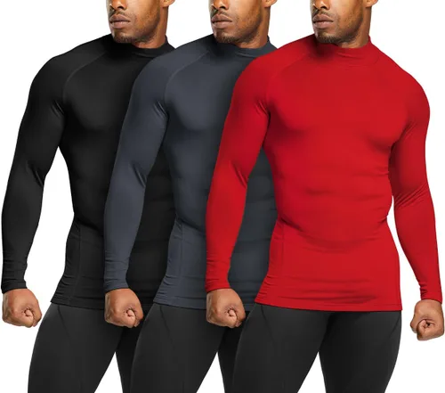Miniatura 2 de ATHLIO 2 or 3 Pack Men's Thermal Long Sleeve Compression Shirts, TurtleMock Winter Sports Base Layer, Active Running Shirt