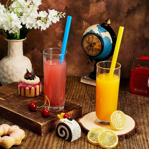 Miniatura 7 de Tessco for you 600 piezas de 25 cm de pajitas jumbo para batidos a granel de 10 mm de plástico desechable con burbujas de té de boca ancha envueltas