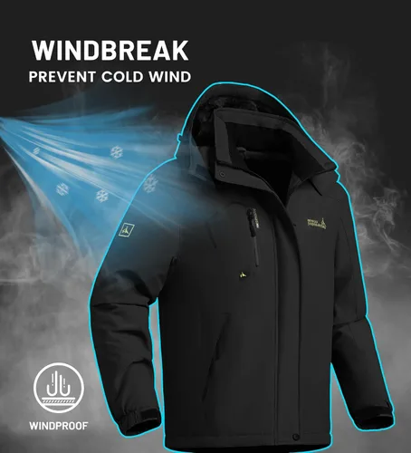 Miniatura 6 de Chaqueta de esquí para hombre, impermeable, cálida, abrigo de nieve de invierno para senderismo
