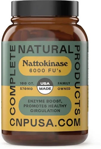 CNP Nattokinase - Cápsulas de 570 mg – Suplemento de enzima Natto de 6000 FU, soporte de circulación saludable, extracto de soja fermentado, vegano