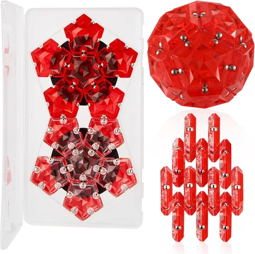 Miniatura 11 de LAFFTRAK - Esfera magnética antiestrés con imanes, juguetes sensoriales - Verde brillante cristalino; juego de 12 piezas - Creatividad más allá