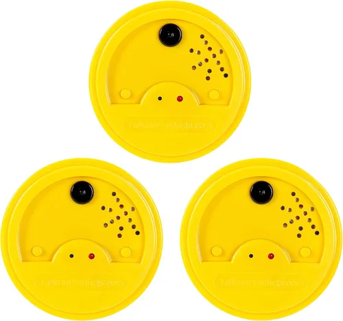 Talking Products, Talking Tins - Botones de sonido grabables por voz, grabación de 20 segundos, amarillo, paquete de 3. Ayuda ideal para la demencia
