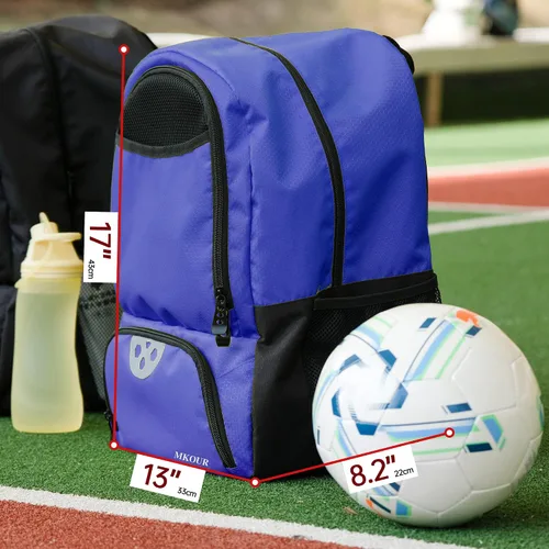 Miniatura 2 de Mkour Bolsa de fútbol – Mochila de voleibol con compartimento para pelotas y soporte