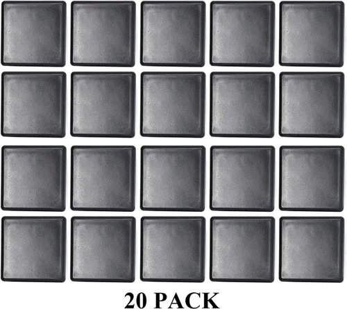 Miniatura 2 de Tapa cuadrada negra de plástico de 4 x 4 pulgadas, tapón de acabado, tapa de extremo de tubo de tubo, universal para silla duradera (20)