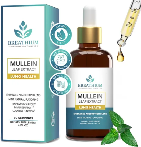 Miniatura 10 de Gotas de gordolobo 4 en 1 para la salud pulmonar y intestinal, extracto liposomal de hoja de gordolobo, lecitina de girasol y colina para alivio