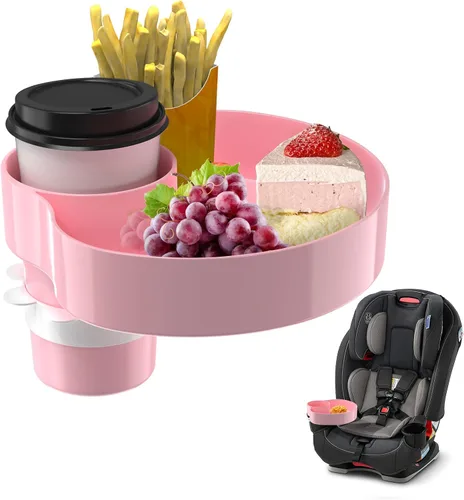 Miniatura 11 de Bandeja de asiento de automóvil para niños, bandeja de viaje con portavasos para bebé, asiento de automóvil para niños, organizador de aperitivos