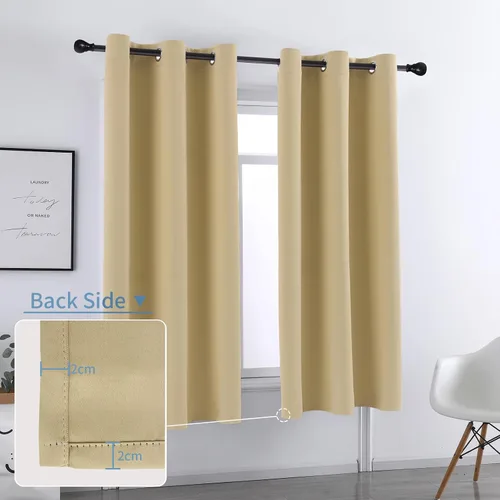 Miniatura 4 de Pickluc - Paneles de cortinas opacas con ojales, cortinas para bloquear la luz para el dormitorio, aisladas térmicamente, reducción de ruido