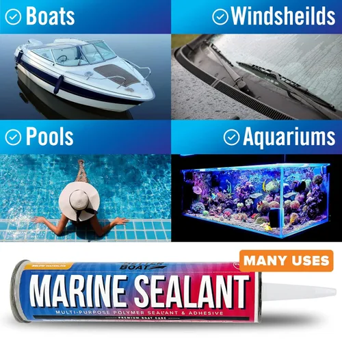Miniatura 4 de Sellador y adhesivo marino, calafateo impermeable de grado marino, sellador de agua de alta temperatura para barco, automóvil, RV, sin silicona, 1