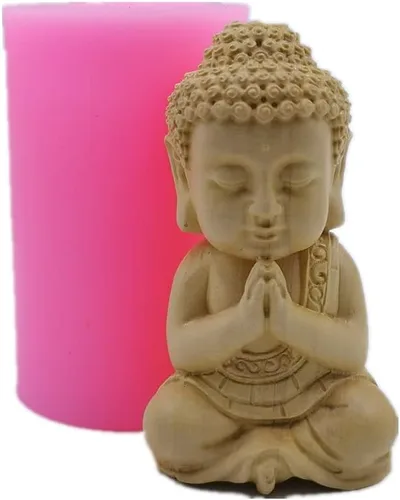 Miniatura 2 de Molde de vela de Buda, versión mejorada, molde de cera perfumada, moldes de silicona hechos a mano para decoración de manualidades de yeso de resina