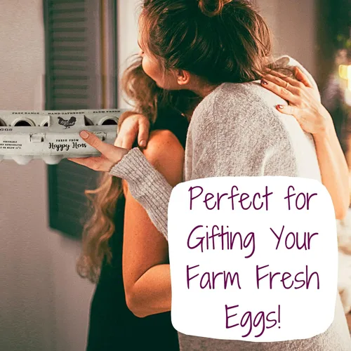 Miniatura 7 de 25 cajas de huevos, adorable diseño vintage impreso para huevos frescos de granja, cartón de papel reciclado, resistente y reutilizable, cartón