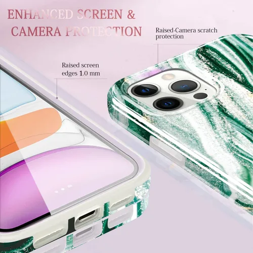 Miniatura 5 de luolnh Funda dorada brillante compatible con iPhone 13 Pro, diseño de mármol, a prueba de golpes, delgada, de silicona suave, TPU para iPhone 13 Pro