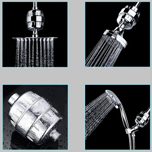 Miniatura 9 de Cartuchos de filtro de agua de ducha universales de 15 etapas para todos los sistemas de ducha similares, reduce los productos químicos y el cloro