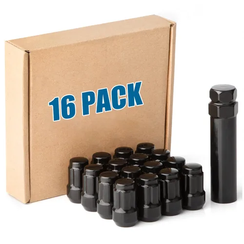Miniatura 13 de JiiinMiiin 20 tuercas negras de 1/2 x 20 con sintonizador de 6 ranuras, tuerca de bloqueo de 1/2 pulgada a 20 con 1 llave de enchufe de 60 grados
