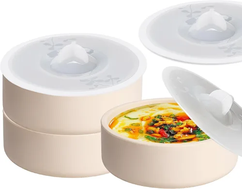 Miniatura 10 de Cocedor de Huevos de Silicona para Microondas, Paquete de 3 Moldes de Huevo para Freidora de Aire Fabricante de Eggwich, Tazas Individuales de Huevo