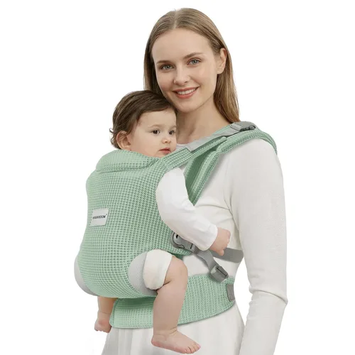 Miniatura 13 de MISSWISDOM Portabebés para bebé de recién nacido a niño pequeño, portabebés ajustable fácil para niños pequeños de 3 a 13.6 kg, portabebés Negro
