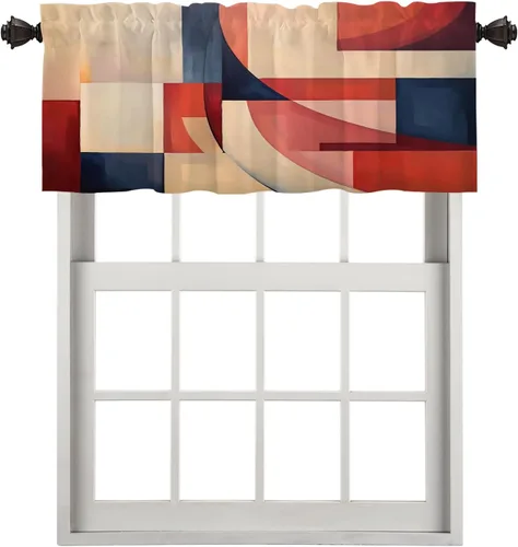 Miniatura 66 de Cortinas opacas de poliéster multicapa para cafetería, con diseño de diamantes, 2 unidades, 26 x 24 pulgadas