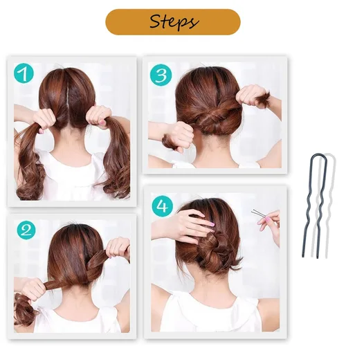 Miniatura 7 de 11 peines laterales de metal para el cabello, pinzas de horquilla para el cabello, peine de giro francés, barra de pelo updo, herramientas