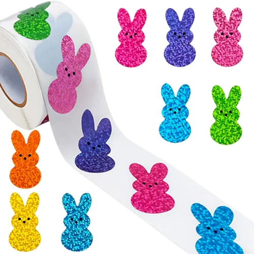 Miniatura 12 de 500 piezas de rollo de calcomanías lindas de patas de perro en glitter, etiquetas adhesivas de huellas de perro negro, etiquetas de vinilo