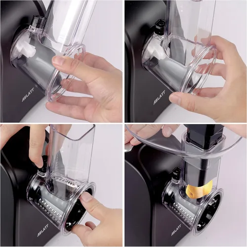 Miniatura 4 de Cortador eléctrico, rallador eléctrico de queso para uso en la cocina del hogar, triturador de queso con control de un solo toque, máquina para Negro