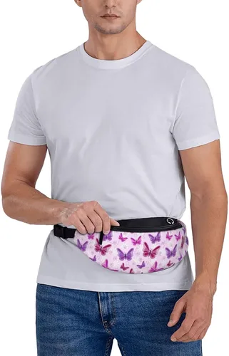 Miniatura 5 de Riñonera, bolsa de mensajero para deportes al aire libre y ocio, bolsa cruzada en el pecho para hombres y mujeres, rosado, púrpura