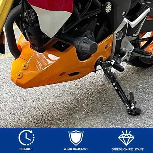 Miniatura 5 de Soporte de trípode ajustable para motocicleta, soporte lateral para motocicleta (negro)