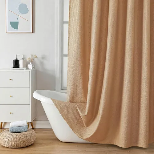 Miniatura 37 de OVZME Berry - Cortina de ducha extralarga verde de 96 pulgadas, cortina de baño de tela con textura en relieve 3D, cortina de baño grande para Verde