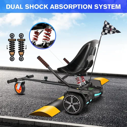 Miniatura 8 de Flytraks K2 Go Kart - Scooter autoequilibrante con absorción de impactos traseros, accesorio de asiento de scooter de equilibrio para neumáticos