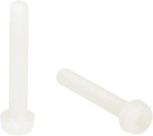 Miniatura 8 de uxcell M6x30mm Roscado Nylon Phillips Cruz Pan Cabeza Tornillos Tornillos de Máquina Blanco 50