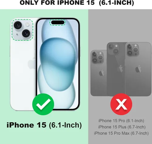 Miniatura 2 de Silverback Funda transparente diseñada para iPhone 15 con soporte de anillo, protección que absorbe los golpes, a prueba de golpes, funda
