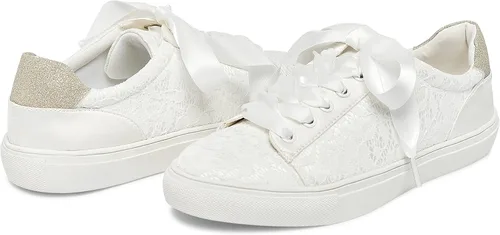 Miniatura 4 de JIAJIA 8834A Zapatos de boda Zapatillas de novia Pisos Zapatos de tenis de novia Zapatillas de deporte de encaje - Personalización personalizada