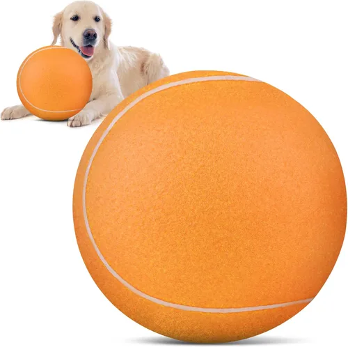 Miniatura 12 de QDAN Pelota de tenis gigante grande para perros: pelota grande de 9.5 pulgadas para perros para jugar al aire libre, pelotas de tenis grandes