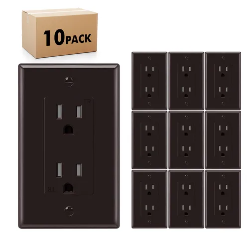 Miniatura 8 de Micmi Toma de corriente decorativa de 15 A, resistente a manipulaciones, toma de corriente eléctrica decorativa, 15 amperios, 125 voltios, conexión