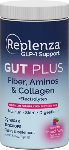 Polvo de Apoyo Nutricional Replenza Daily Replenisher – Recuperación Muscular, Salud Digestiva y Elasticidad de la Piel Mezcla de Aminoácidos,