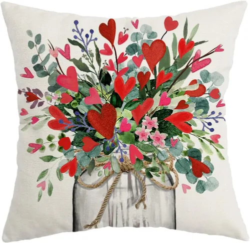 Miniatura 9 de AACORS Fundas de almohada del 4 de julio, 16 x 16 pulgadas, florero floral, mariposa, decoración patriótica de Estados Unidos, funda de almohada