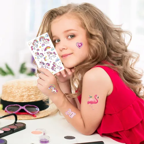 Miniatura 4 de Tatuajes para niños, más de 350 estilos mixtos (37 hojas), juego de calcomanías temporales de tatuajes, regalo para niñas y niños, dinosaurios