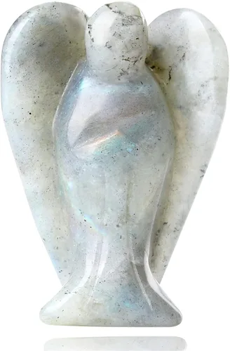 Miniatura 12 de YATOJUZI Estatua de ángel de obsidiana negra de 5 cm decorativa con cristales curativos de Reiki, piedra natural pulida tallada a mano, figuritas